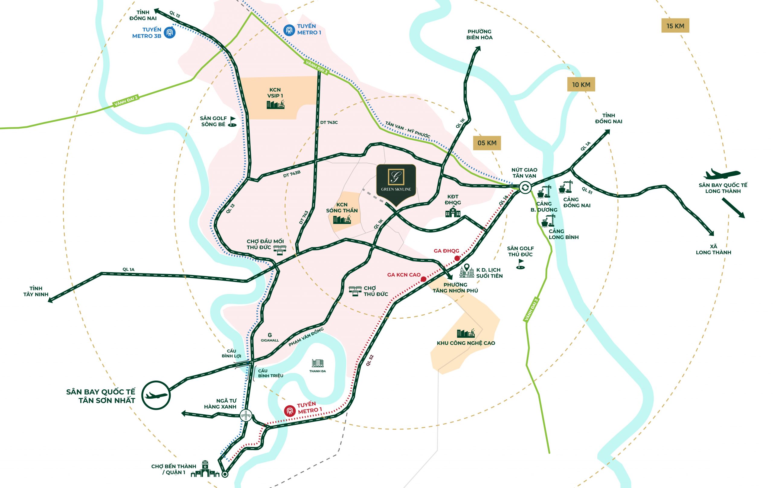 Vị trí Green Skyline